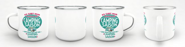 Emaille Tasse -Camping Saison - 300 ml