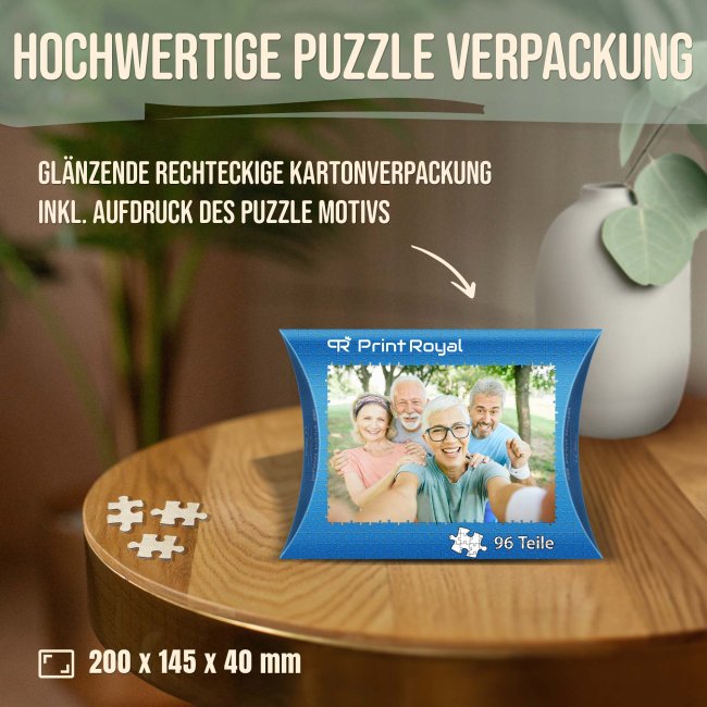 Fotopuzzle - 96 Teile inkl. bedrucktem Karton