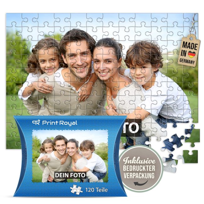 Fotopuzzle - 120 Teile inkl. bedrucktem Karton