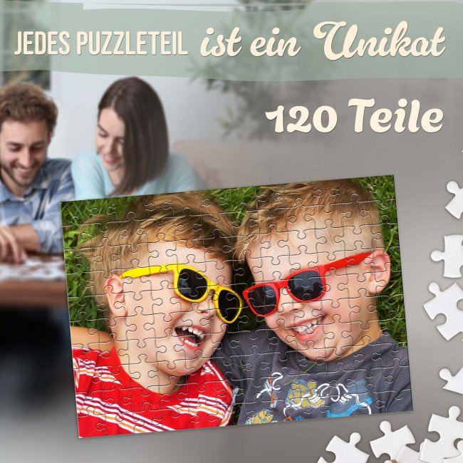Fotopuzzle - 120 Teile inkl. bedrucktem Karton