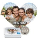Fotopuzzle - 63 (Herzform) Teile inkl. bedruckter Metalldose