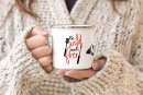Emaille Tasse Camping - Be wild and free