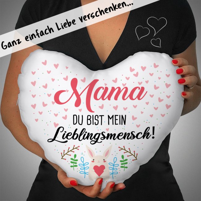 Herz-Kissen - Mein Lieblingsmensch - F&uuml;r Mama