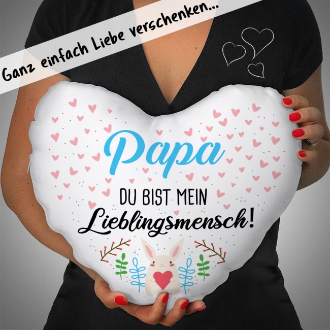 Herz-Kissen - Mein Lieblingsmensch - F&uuml;r Papa