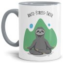 Anti Stress Tasse - Faultier -  Innen & Henkel Grau