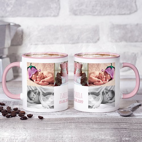 Farbige Fototasse in Rosa