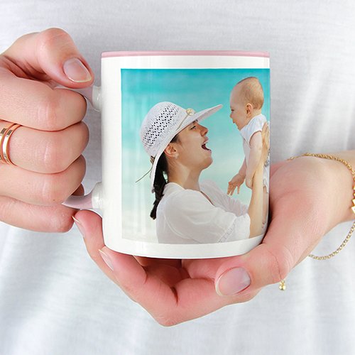 Farbige Fototasse in Rosa