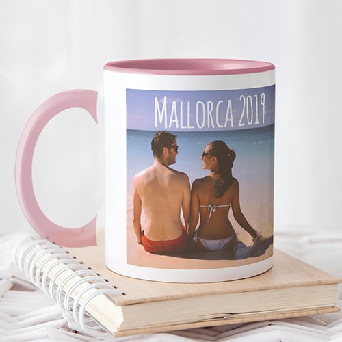 Farbige Fototasse in Rosa