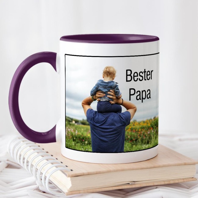 Farbige Fototasse in Violett