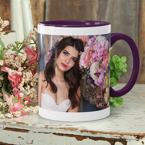 Farbige Fototasse in Violett