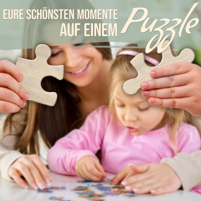Holzpuzzle inkl. bedruckter Verpackung  - 4 Teile und 12 Teile
