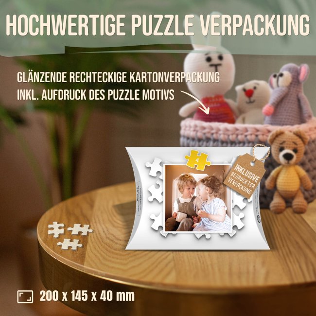 Holzpuzzle 4 Teile inkl. bedrucktem Karton