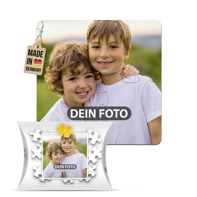 Holzpuzzle 4 Teile inkl. bedrucktem Karton