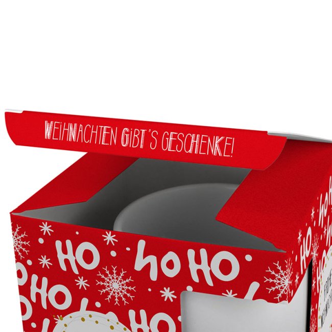 Verpackung Frohe Weihnachten - HO HO HO rot