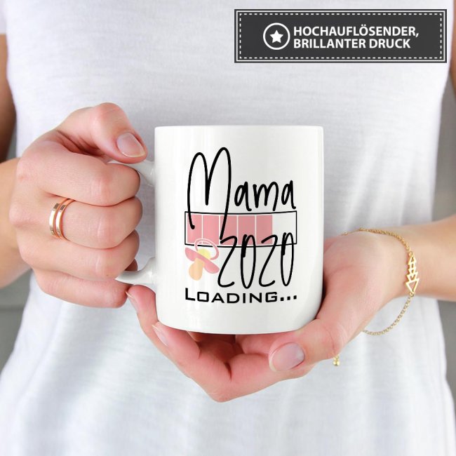 Tasse Loading - Du wirst Mama 2020 - Wei&szlig;