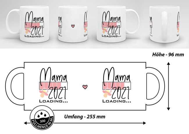 Tasse Loading - Du wirst Mama 2021 - Wei&szlig;