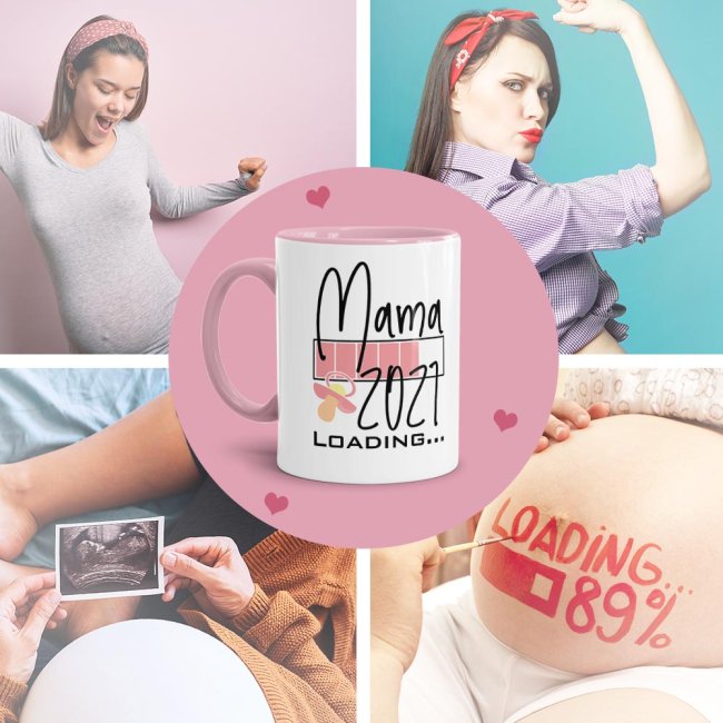 Tasse Loading - Du wirst Mama 2021 - Rosa