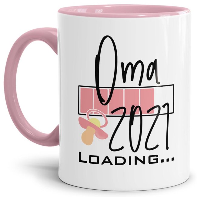 Tasse Loading - Du wirst Oma 2021 - Rosa