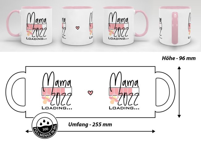 Tasse Loading - Du wirst Mama 2022 - Rosa