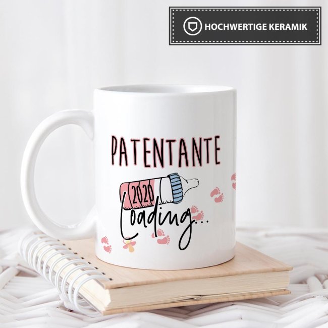 Tasse Babynews - Du wirst Patentante 2020 - Wei&szlig;