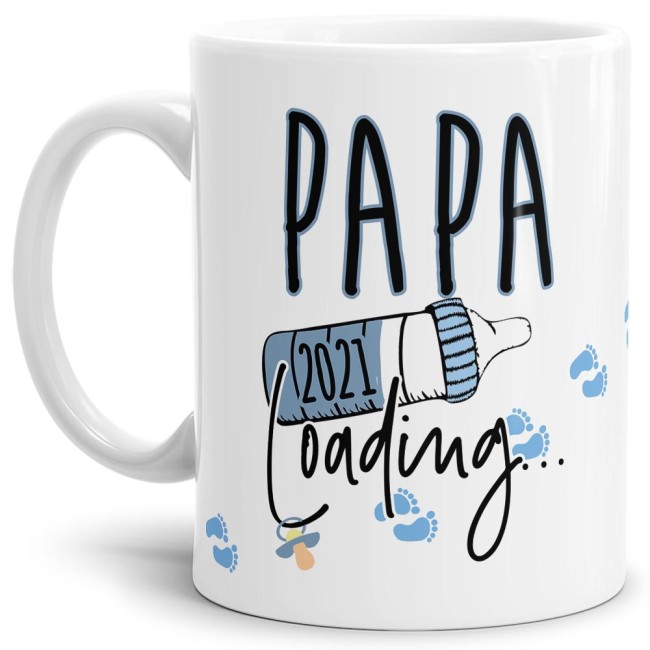 Tasse Babynews - Du wirst Papa 2021 - Wei&szlig;