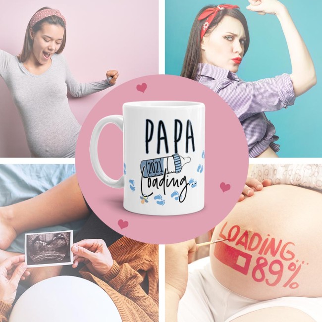 Tasse Babynews - Du wirst Papa 2021 - Wei&szlig;