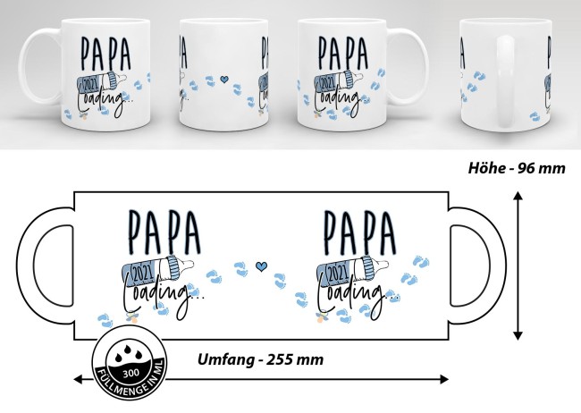 Tasse Babynews - Du wirst Papa 2021 - Wei&szlig;