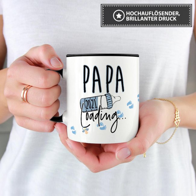 Tasse Babynews Du wirst Papa 2021 Schwarz, 8,95