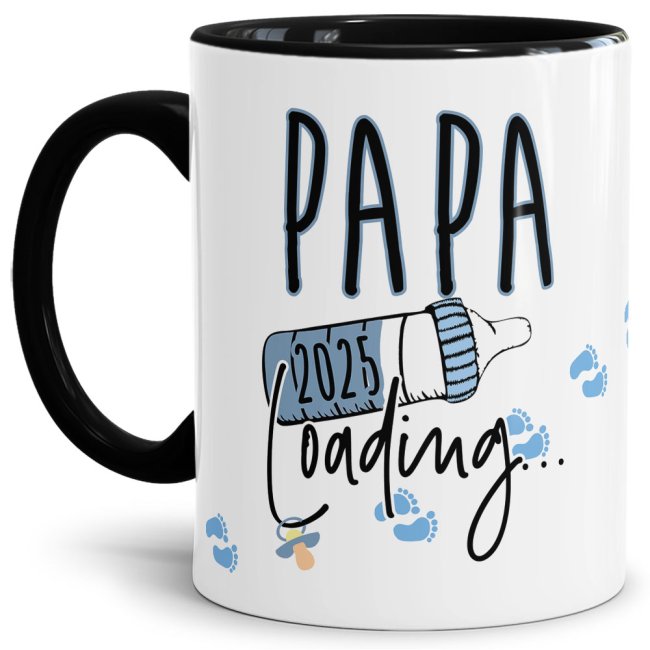 Tasse Babynews - Du wirst Papa 2025 - Schwarz