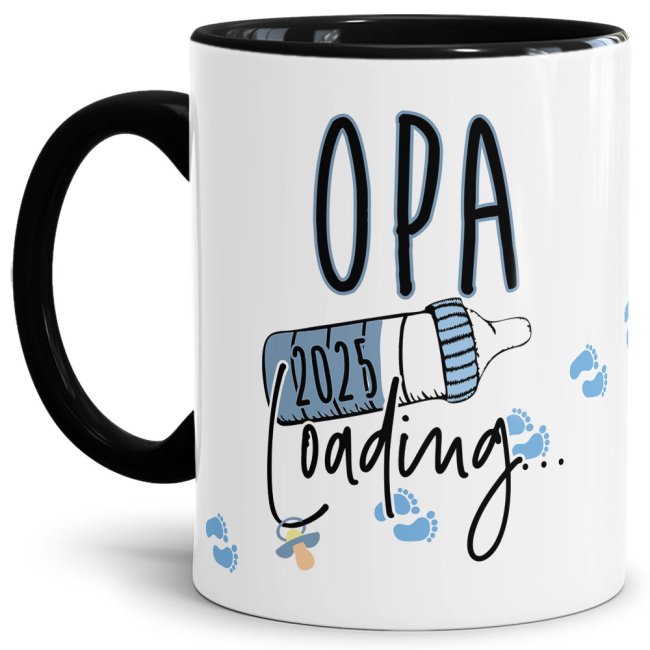 Tasse Babynews - Du wirst Opa 2025 - Schwarz