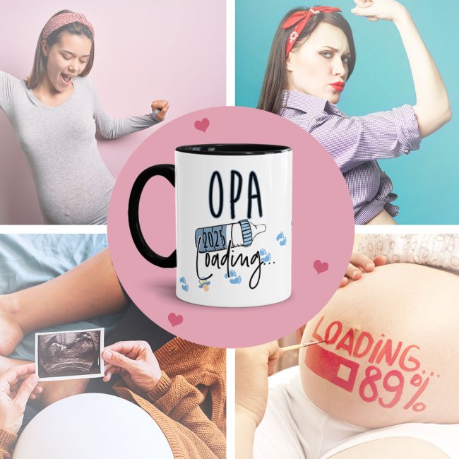 Tasse Babynews - Du wirst Opa 2025 - Schwarz