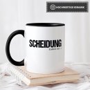 Tasse Mit Spruch – „Scheidung – Das Wars!“ – Lustiges Geschenk Für Geschiedene – Innen & Henkel Schwarz