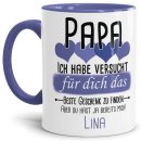 Tasse von WUNSCHNAME - Für Papa von einem Kind - Innen &...