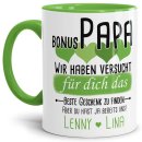 Tasse von WUNSCHNAMEN - F&uuml;r Bonus-Papa von mehr...