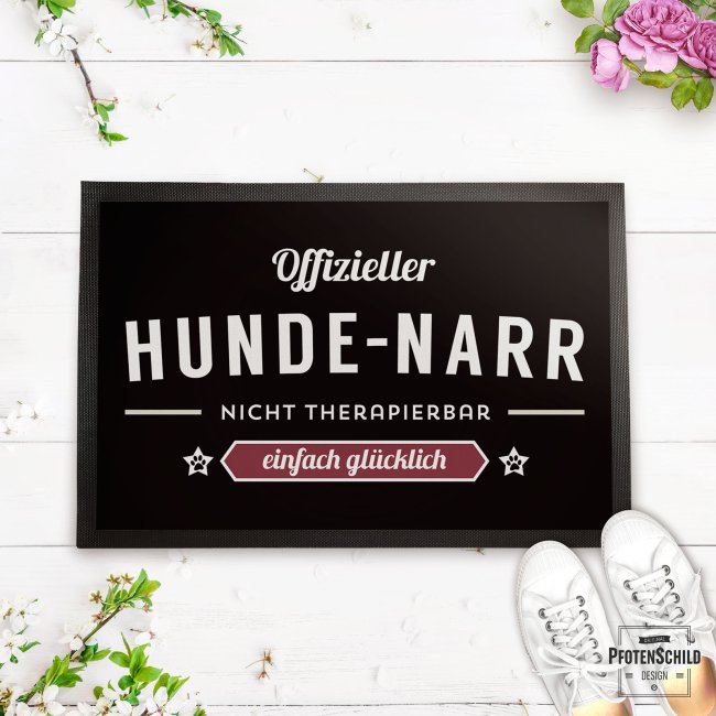 Fu&szlig;matte mit Spruch - Offizieller Hunde-Narr - 75 x 50 cm