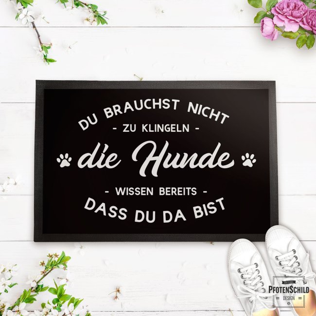 Fu&szlig;matte mit Spruch - Du brauchst nicht zu klingeln