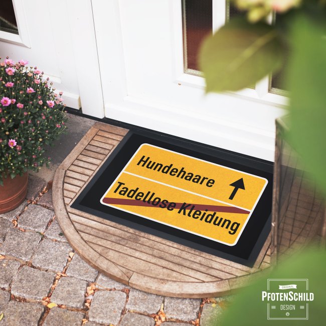 Fu&szlig;matte mit Spruch - Hundehaare - 75 x 50 cm