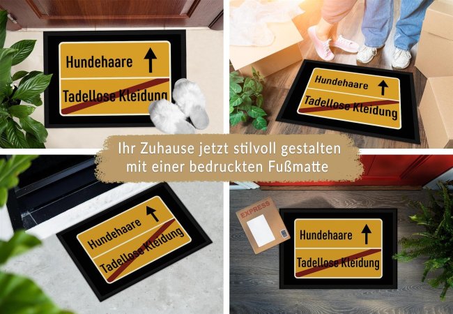 Fu&szlig;matte mit Spruch - Hundehaare - 75 x 50 cm