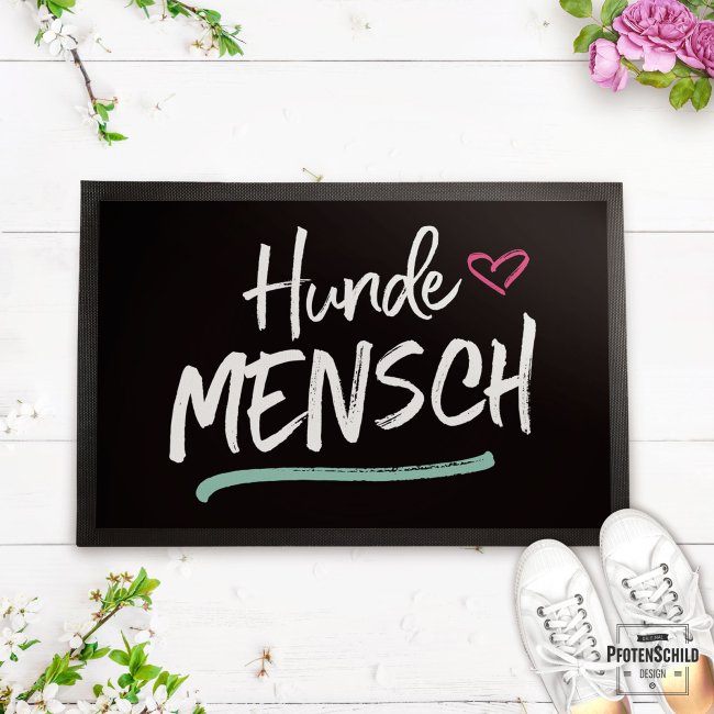 Fu&szlig;matte mit Spruch - Hundemensch - 75 x 50 cm