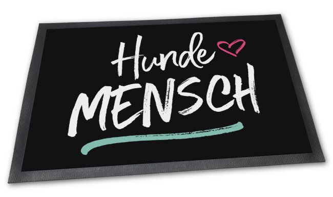 Fu&szlig;matte mit Spruch - Hundemensch - 75 x 50 cm