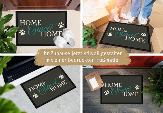 Fu&szlig;matte mit Spruch - Home sweet Home - 60 x 40 cm