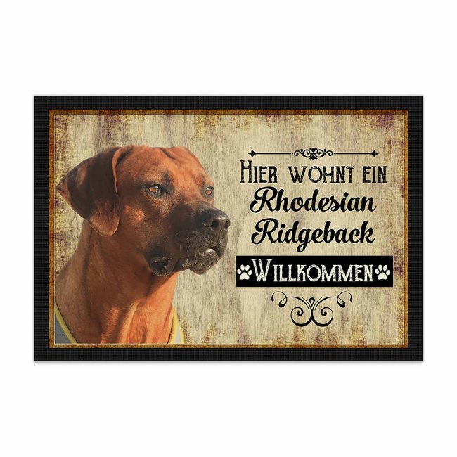 Fu&szlig;matte mit Hundemotiv - Hunderasse Rhodesian Ridgeback - 75 x 50 cm