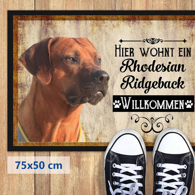 Fu&szlig;matte mit Hundemotiv - Hunderasse Rhodesian Ridgeback - 75 x 50 cm