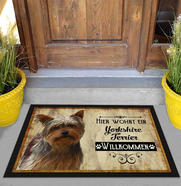 Fu&szlig;matte mit Hundemotiv - Hunderasse Yorkshire Terrier - 60 x 40 cm